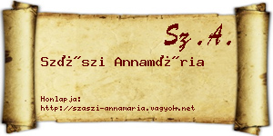 Szászi Annamária névjegykártya