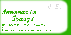 annamaria szaszi business card